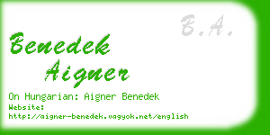 benedek aigner business card